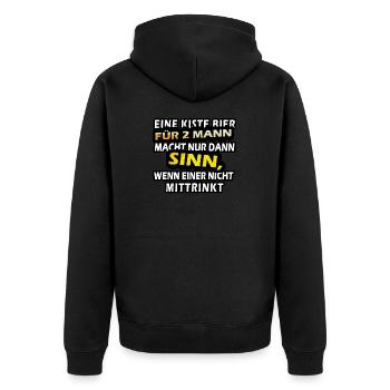 Une boîte de bière pour 2 hommes - Veste à capuche bio Premium Unisexe - noir - Dos - Nico (187cm)