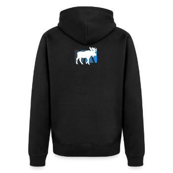 Elch - Unisex Premium Bio Zip Hoodie - Schwarz - Hinten - Nico (187cm)