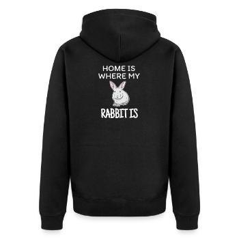Hare - Unisex Premium Organic Zip Hoodie - black - Back - Nico (187cm)