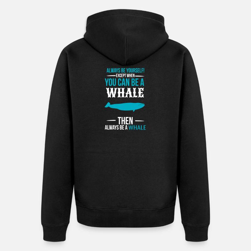 Wal - Unisex Premium Bio Zip Hoodie - Schwarz