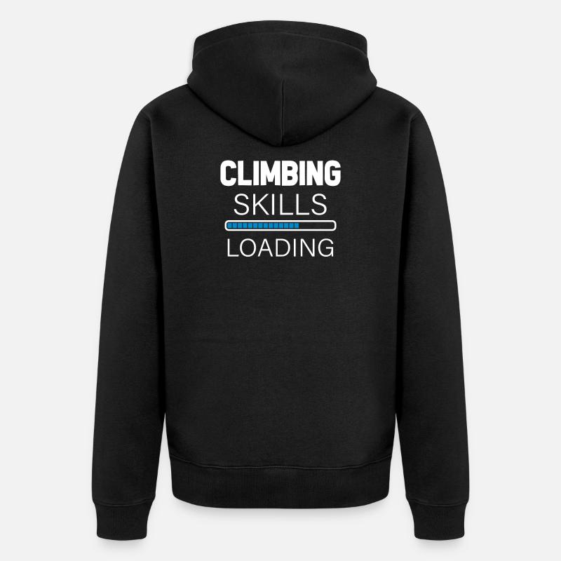 Bergsteigen Klettern - Unisex Premium Bio Zip Hoodie - Schwarz