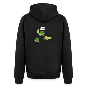 Health - turtle slips out of its shell - Unisex Premium Organic Zip Hoodie - black - Back - Nico (187cm)