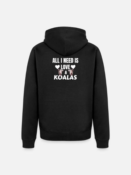 koala - Veste à capuche bio Premium Unisexe - noir