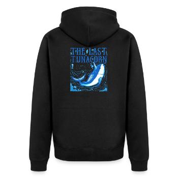 Thon licorne jeu de mots Drôle de sort cadeau - Veste à capuche bio Premium Unisexe - noir - Dos - Nico (187cm)