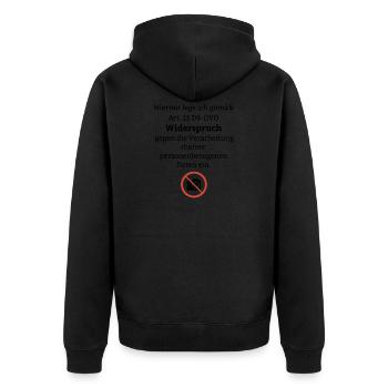Datenschutz Lustiger Spruch DSGVO Event Foto Jura - Unisex Premium Bio Zip Hoodie - Schwarz - Hinten - Nico (187cm)