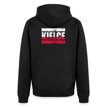 Kielce Polska Poland Gift - Unisex Premium Organic Zip Hoodie - black - Back - Nico (187cm)