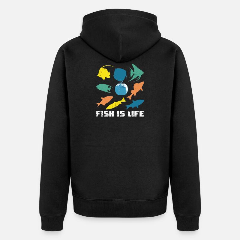 Vie d'aquarium d'aquarium - Veste à capuche bio Premium Unisexe - noir