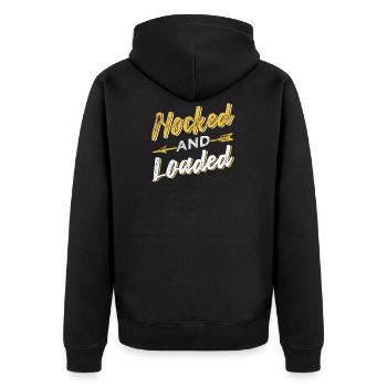 Bogenschießen Schießsport Bogen Zielscheibe Sport - Unisex Premium Bio Zip Hoodie - Schwarz - Hinten - Nico (187cm)