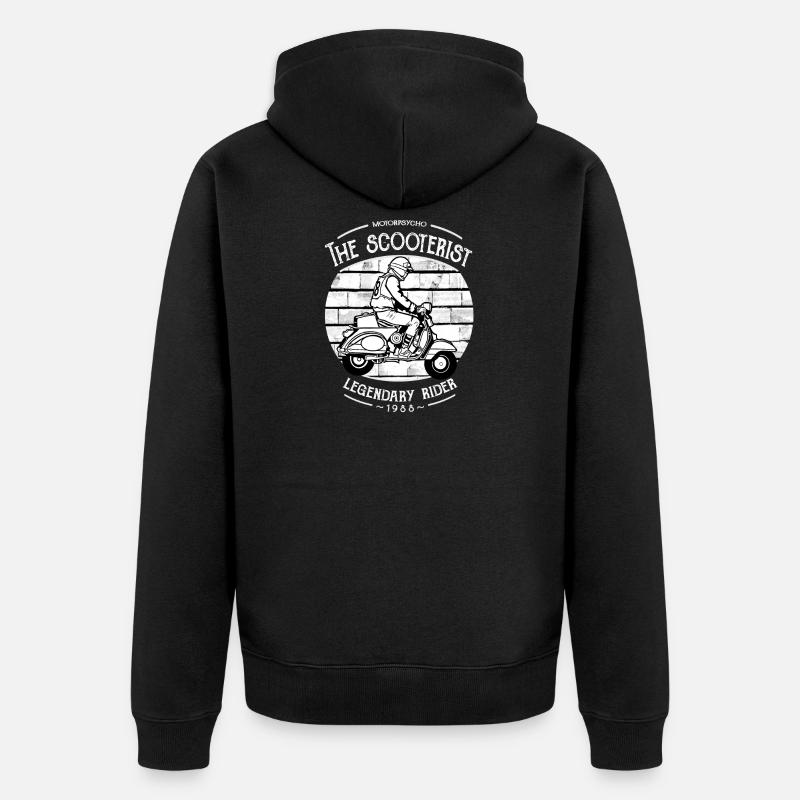 Das Grafikdesign des Rollers - Unisex Premium Bio Zip Hoodie - Schwarz