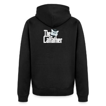 The Cat Father Shirt Cats Dad Cats Lover - Unisex Premium Organic Zip Hoodie - black - Back - Nico (187cm)