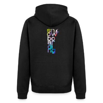 Snowboard, board, ski, vendange, homme, femme - Veste à capuche bio Premium Unisexe - noir - Dos - Nico (187cm)