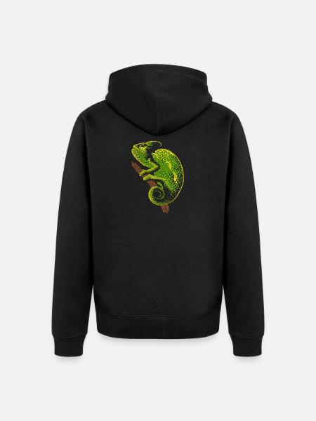 Chameleon Reptile - Unisex Premium Organic Zip Hoodie - black