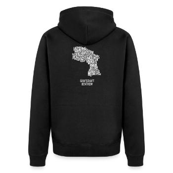 Grafschaft Bentheim - Unisex Premium Bio Zip Hoodie - Schwarz - Hinten - Nico (187cm)