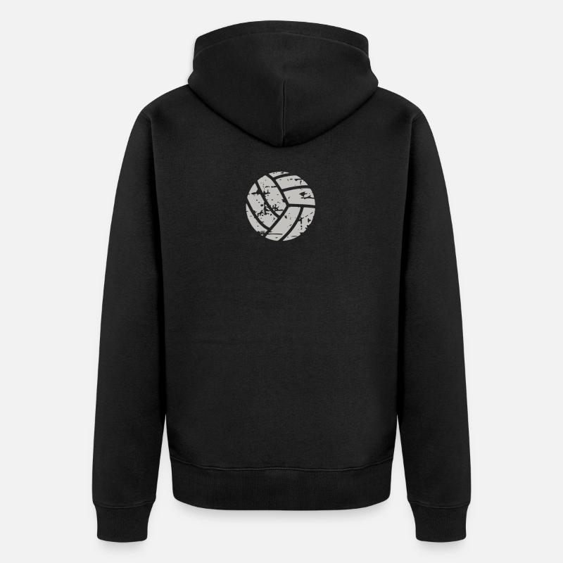 Volleyball Fan Idee Geschenk - Unisex Premium Bio Zip Hoodie - Schwarz
