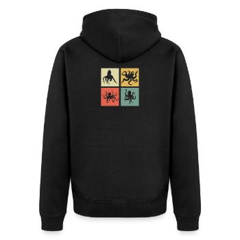 Tintenfische - Unisex Premium Bio Zip Hoodie - Schwarz - Hinten - Nico (187cm)