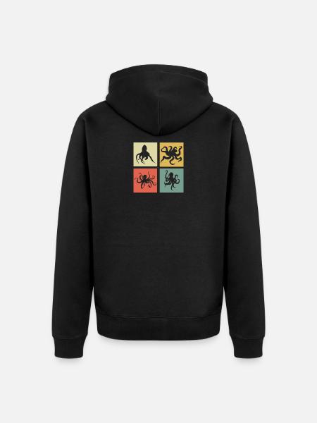 squid - Unisex Premium Organic Zip Hoodie - black