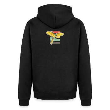 Papagei - Unisex Premium Bio Zip Hoodie - Schwarz - Hinten - Nico (187cm)