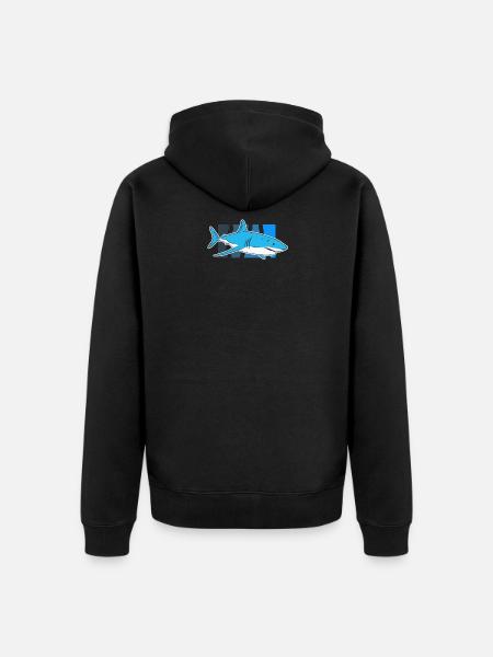 requin - Veste à capuche bio Premium Unisexe - noir