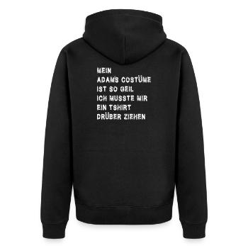 Fasching Kostüm nackt ist Trumpf Adam's Kostüm - Unisex Premium Bio Zip Hoodie - Schwarz - Hinten - Nico (187cm)