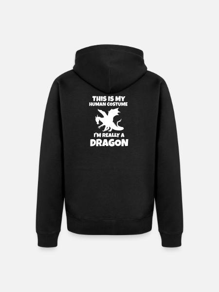 Dragon - Unisex Premium Organic Zip Hoodie - black