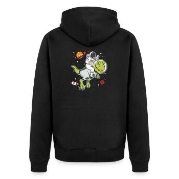 Astronaut Space Dinosaur T Rex Gift - Unisex Premium Organic Zip Hoodie - black - Back - Nico (187cm)