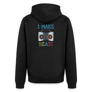Lustiges DJ Produzent Beat Macher Geschenk Party - Unisex Premium Bio Zip Hoodie - Schwarz - Hinten - Nico (187cm)