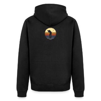 golf - Unisex Premium Organic Zip Hoodie - black - Back - Nico (187cm)