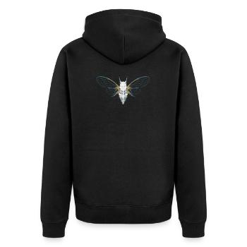 Cigale graphique couleurs pastel - Veste à capuche bio Premium Unisexe - noir - Dos - Nico (187cm)