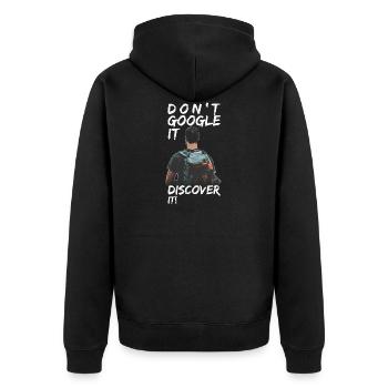 T-shirt de voyage pour idée cadeau de routard - Veste à capuche bio Premium Unisexe - noir - Dos - Nico (187cm)