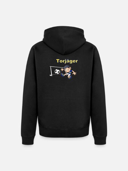 Torjäger - Unisex Premium Bio Zip Hoodie - Schwarz