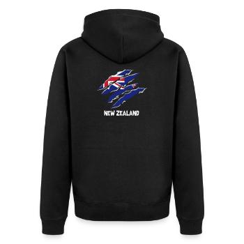 Habitants de la Nouvelle-Zélande - Veste à capuche bio Premium Unisexe - noir - Dos - Nico (187cm)