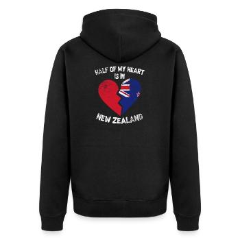 nouvelle-Zélande - Veste à capuche bio Premium Unisexe - noir - Dos - Nico (187cm)