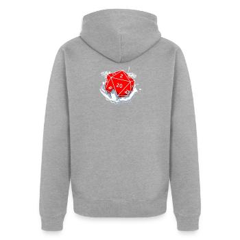 Gamer Dungeon RPG Cube Tabletop Funny Gift - Unisex Premium Organic Zip Hoodie - heather grey - Back - Nico (187cm)