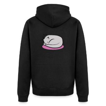 Cadeau de t-shirt Belle amie ou chat dame chat - Veste à capuche bio Premium Unisexe - noir - Dos - Nico (187cm)