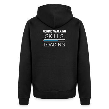 Nordic Walking - Unisex Premium Organic Zip Hoodie - black - Back - Nico (187cm)