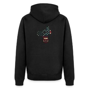 BMX BMXer - Unisex Premium Bio Zip Hoodie - Schwarz - Hinten - Nico (187cm)