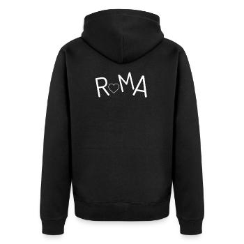 Rom Hauptstadt Italien Souvenir Roma Souvenir - Unisex Premium Bio Zip Hoodie - Schwarz - Hinten - Nico (187cm)