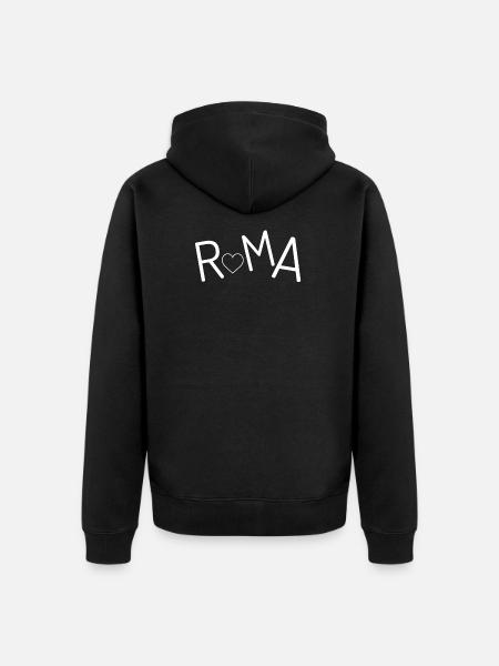 Rzym Stolica Włochy Pamiątki Roma Pamiątka - Ekologiczna rozpinana bluza z kapturem Premium unisex - czarny