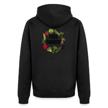 Cadeau de concombre brocoli poivron tomate poivre - Veste à capuche bio Premium Unisexe - noir - Dos - Nico (187cm)