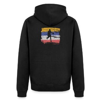 Vintage Basketball Gift Retro Dribbling Team - Unisex Premium Organic Zip Hoodie - black - Back - Nico (187cm)