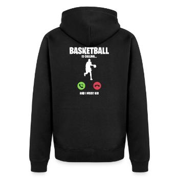 Basket-ball j’ai besoin d’appeler cadeau - Veste à capuche bio Premium Unisexe - noir - Dos - Nico (187cm)