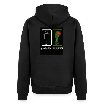 Militärpolizei Streitkräfte Mariens Navy Kriegsgeschenk - Unisex Premium Bio Zip Hoodie - Schwarz - Hinten - Nico (187cm)