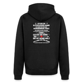J’ai Une Très Merveilleuse Femme - Veste à capuche bio Premium Unisexe - noir - Dos - Nico (187cm)