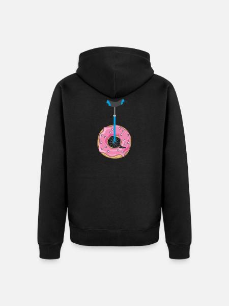 Donut Unicycle - Unisex Premium Organic Zip Hoodie - black