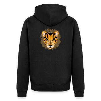 Geometric leopard - Unisex Premium Organic Zip Hoodie - black - Back - Nico (187cm)