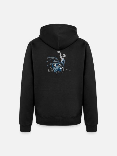 Gorilla with cigarette - Unisex Premium Organic Zip Hoodie - black