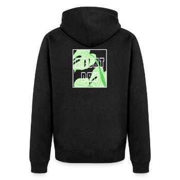 Great day - Unisex Premium Organic Zip Hoodie - black - Back - Nico (187cm)