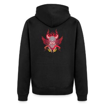 Bikers with flames and wings - Unisex Premium Organic Zip Hoodie - black - Back - Nico (187cm)