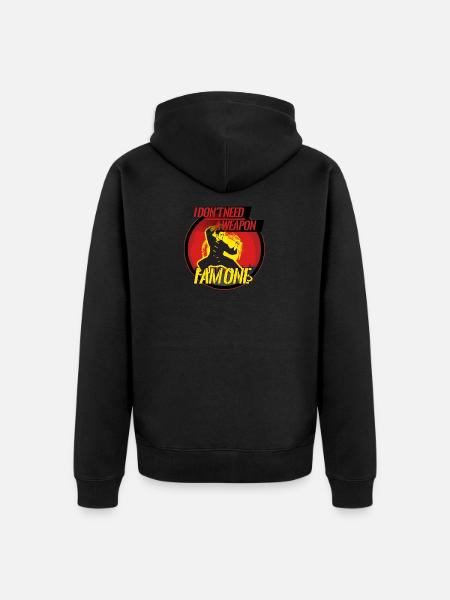Ich bin die Waffe - Unisex Premium Bio Zip Hoodie - Schwarz