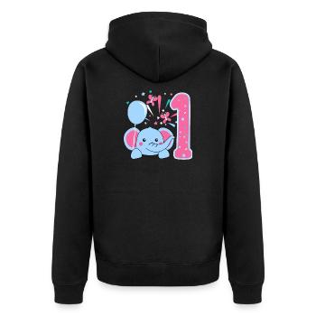 1. Anniversaire bébé bébé - Veste à capuche bio Premium Unisexe - noir - Dos - Nico (187cm)